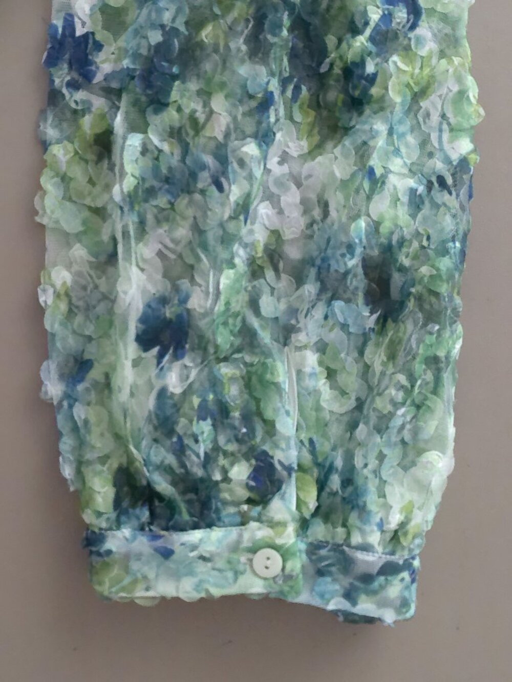 TUCKERNUCK Long Slve Ruffle Collar V-Neck White w/Florals Lacy Overlay Dress XXL - Picture 5 of 11